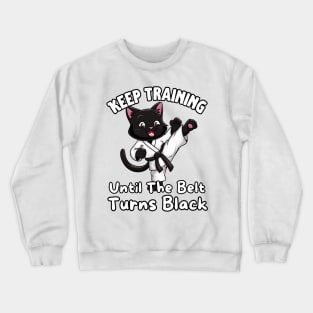 Black Cat Karate Black Belt Crewneck Sweatshirt